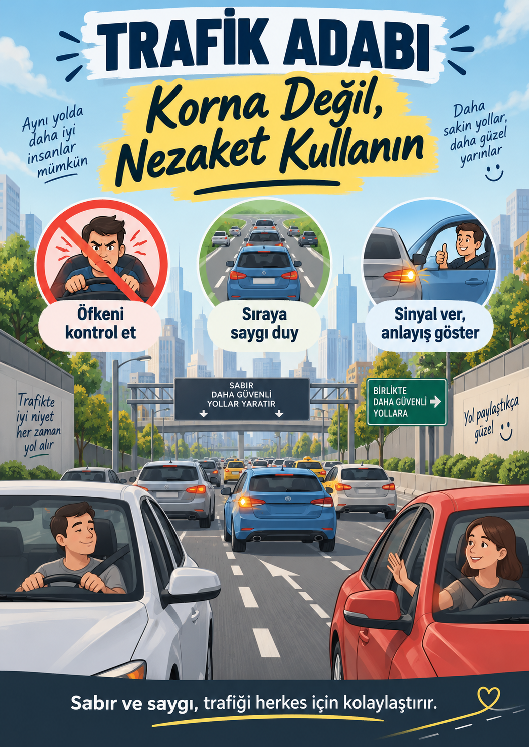 Trafik Adabı - Korna değil nezaket