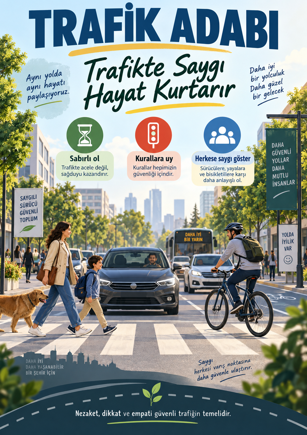 Trafik Adabı - Trafikte saygı hayat kurtarır