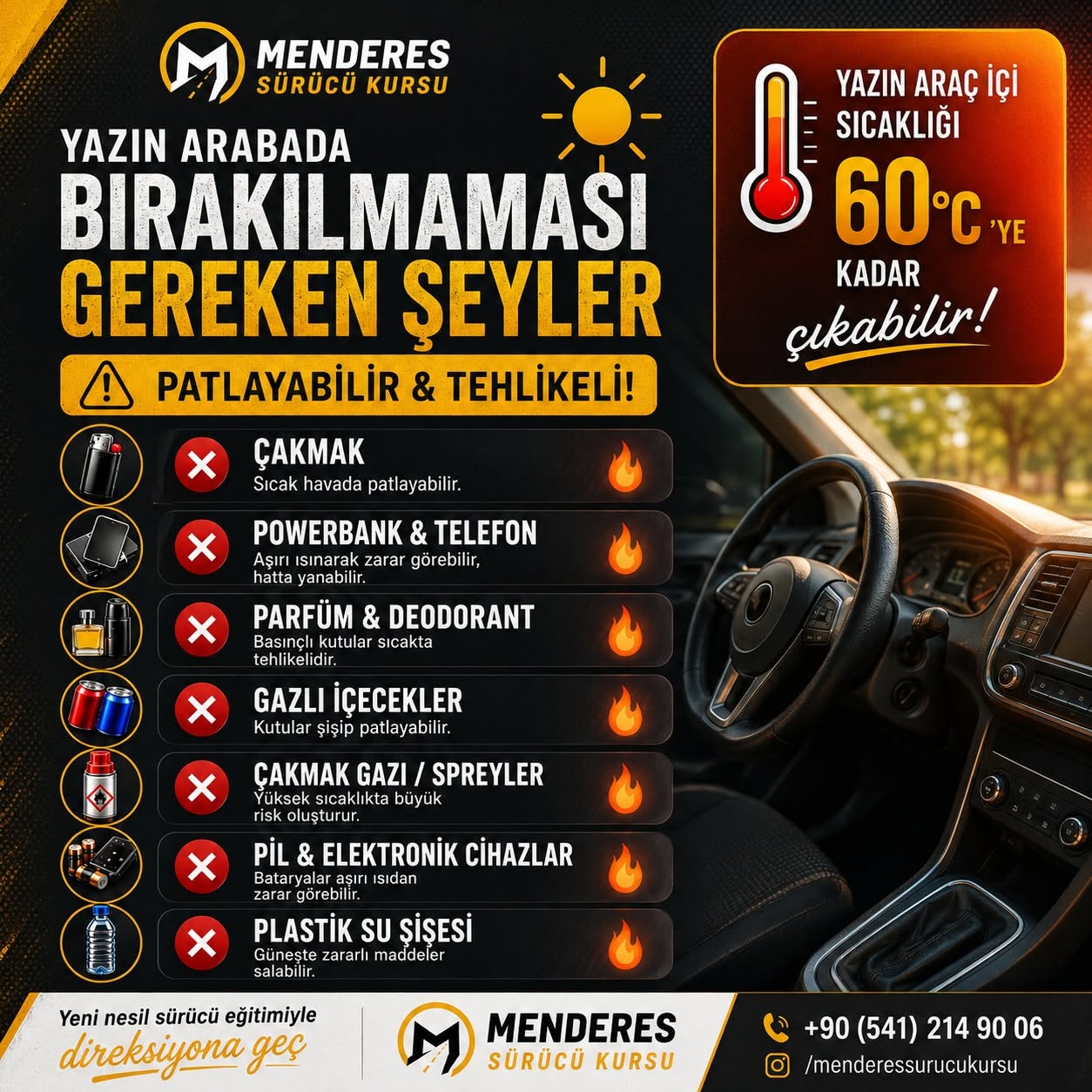 Menderes Sürücü Kursu eğitim kartı