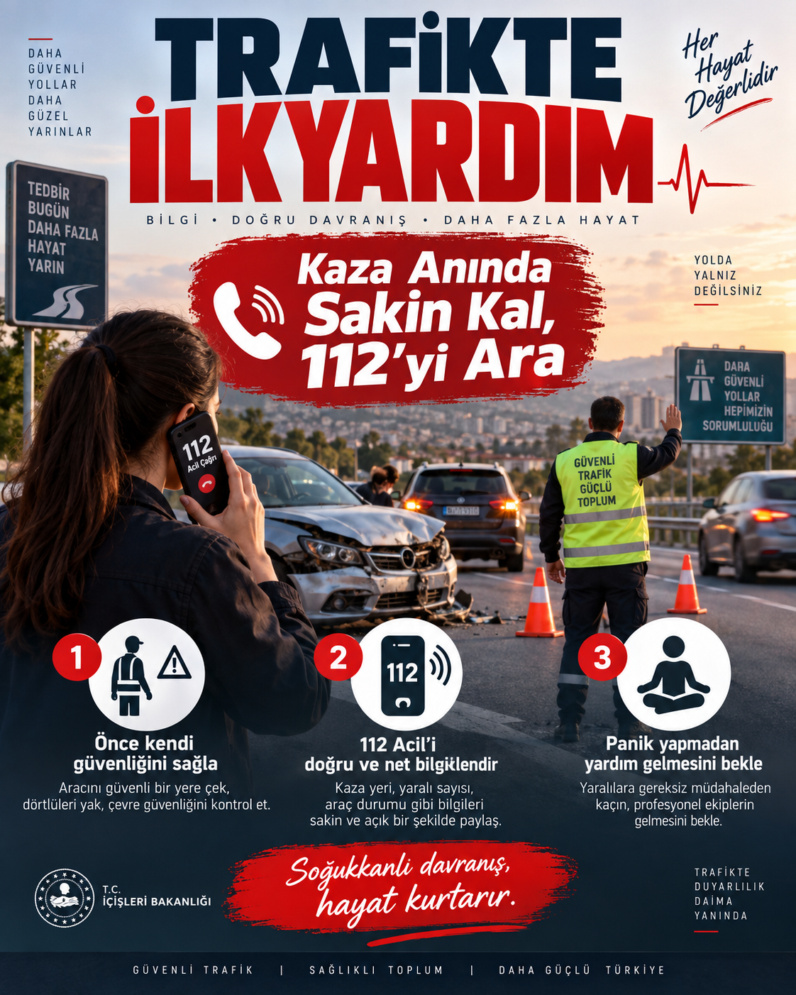 Trafikte İlkyardım afişi