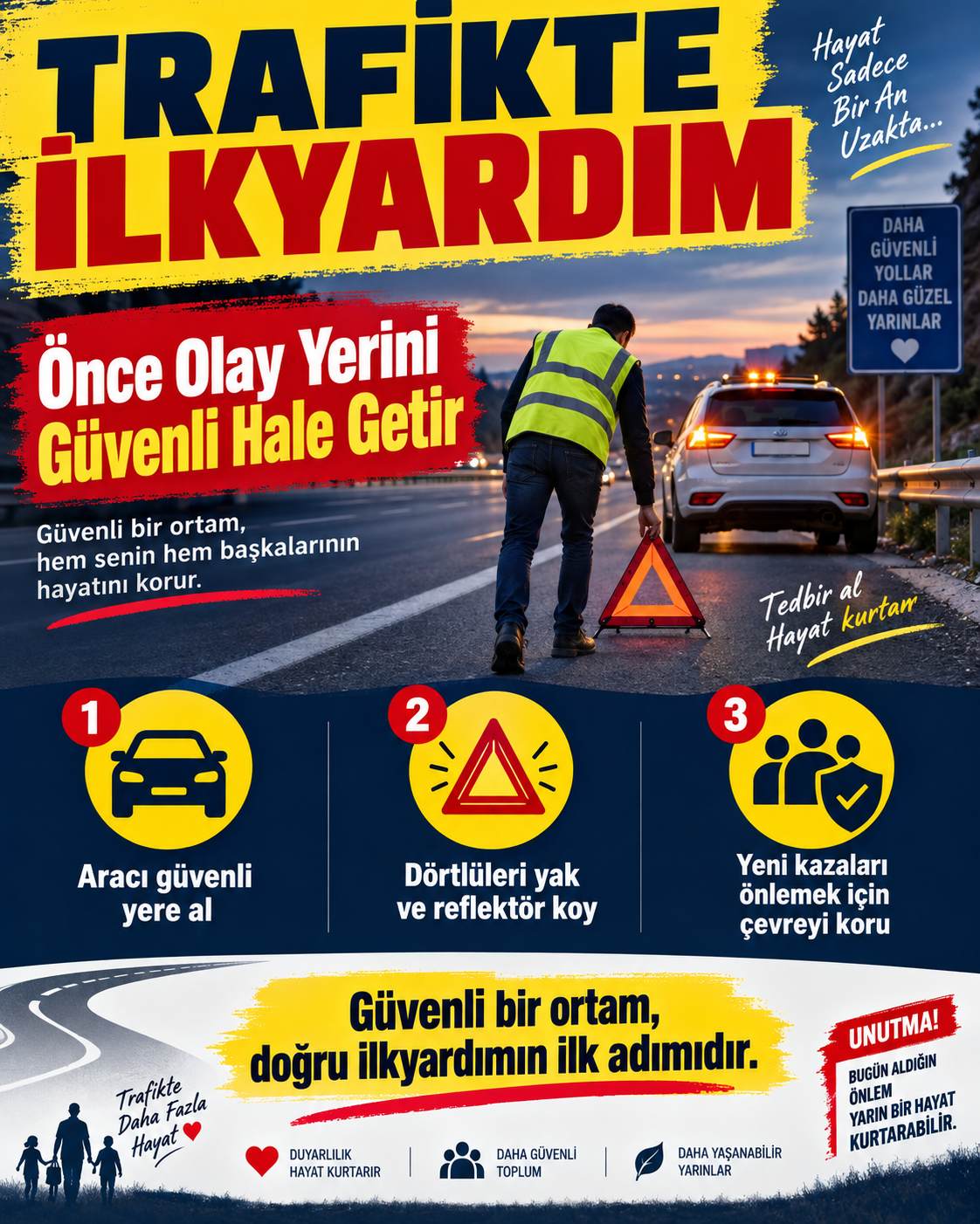 Trafikte İlkyardım afişi
