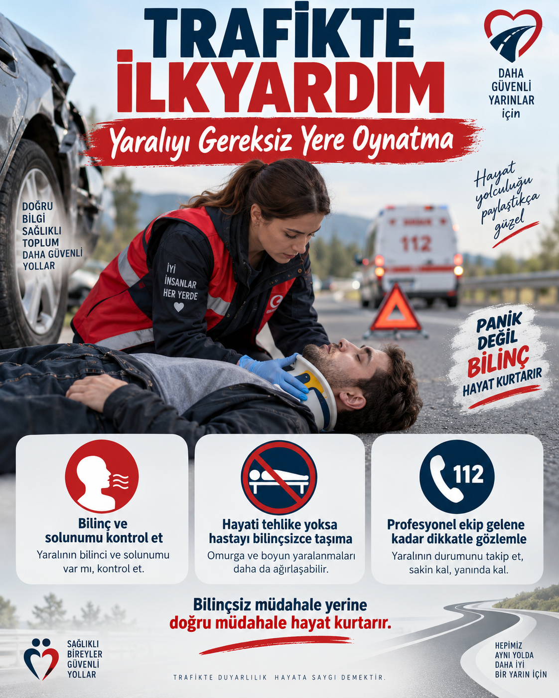 Trafikte İlkyardım afişi