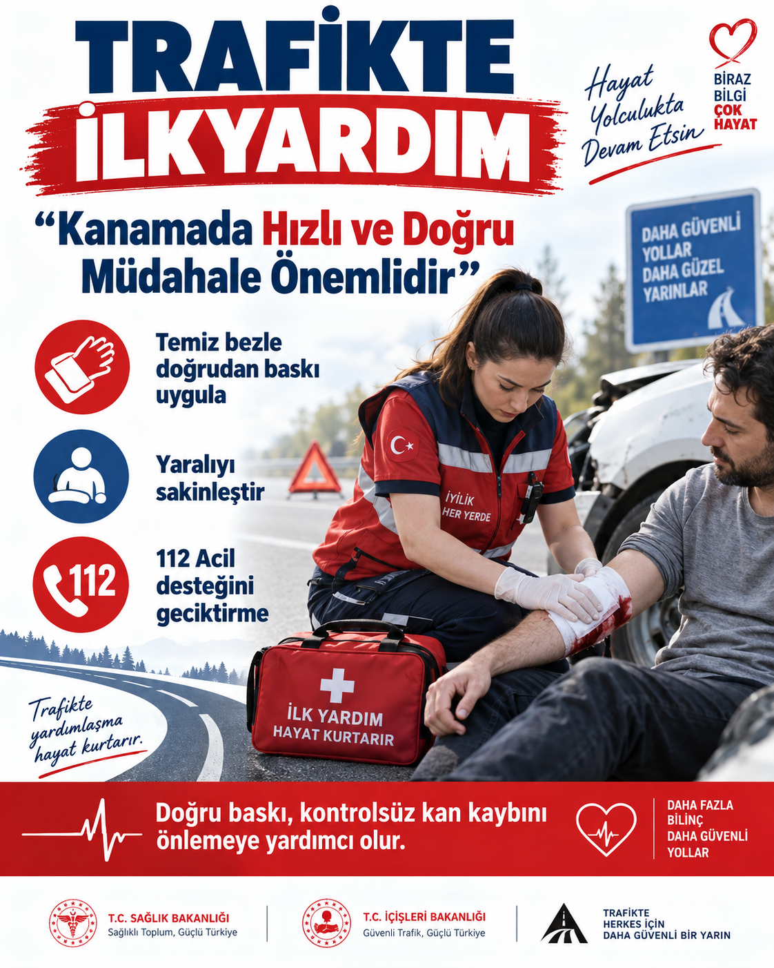 Trafikte İlkyardım afişi