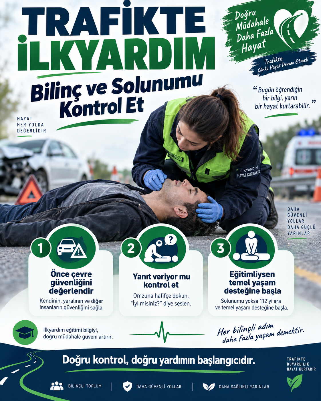 Trafikte İlkyardım afişi